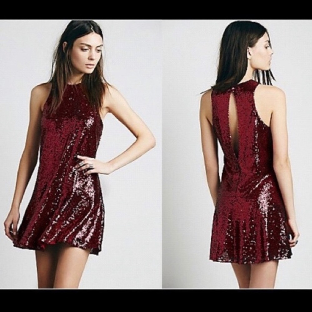 Free people red sequin dress